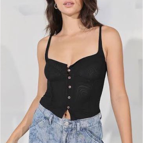 Black urban outfitters mesh corset - Picture 1 of 4